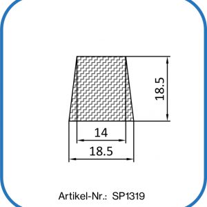 Trapezdichtung aus Silikon. Schwalbenschwanzform. Einsatzbereich: Stahlbau.