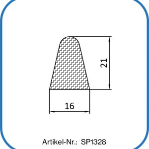 Halbrunddichtung aus Silikon. Schwalbenschwanzform.