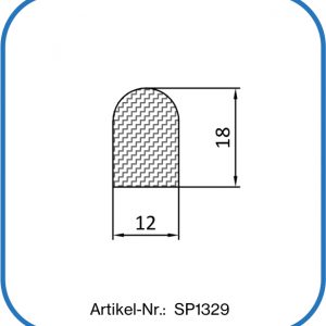 Halbrundprofil aus Silikon. Härte: 60° Shore A. Farbe: rotbraun.