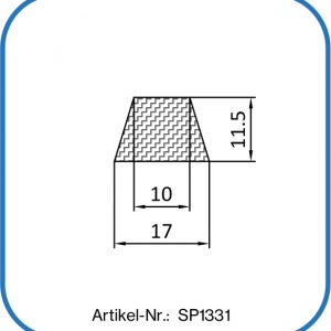 Quaderdichtung aus Silikon. Schwalbenschwanzdichtung.