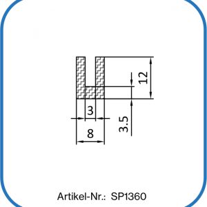 Dichtungen Gummi hitzebeständig. Silikon-U-Profil.