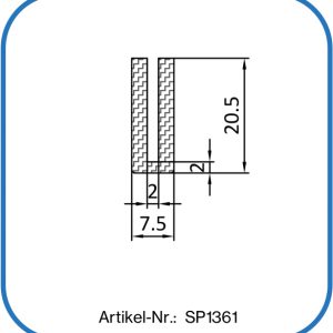 Silikonkautschuk Türdichtung als U-Form, 40° Shore A, transparent.