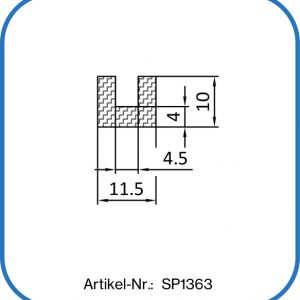 Silikonkautschuk U-Dichtung. 60° Shore A, rotbraun.