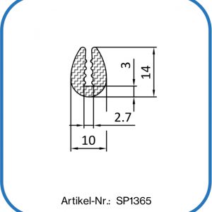 Silikonkautschuk U-Profil für 2,5 mm Kanten. Temperaturbeständig bis +240°C