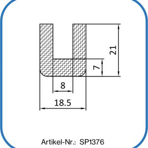 Pufferprofil als U. Material: Silikon, temperaturbeständig bis +200°C. Einsatzbereich: Pharmazie
