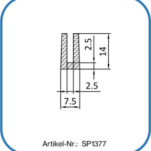 U-Profildichtung aus Silikon. Klemmbereich: 2,5 mm. Temperaturbeständig bis +200°C. Einsatzort: Temperofen.
