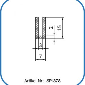Fassungsprofil aus Silikon für eine 3 mm Kante. Einsatzbereich: Landwirtschaft.