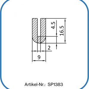 U-Profil aus Silikon. Für eine 2 mm Kante. Deckeldichtung oder Behälterdichtung.