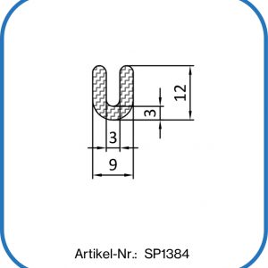 Fassungsprofil aus Silikon. Für eine 3 mm Blechkante.