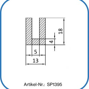 Aufsteckprofil aus Silikon für eine 5 mm Kante. In vielen Farben herstellbar. Temperaturbereich: -50°C bis +200°c