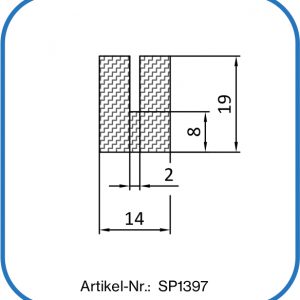 Aufsteckprofil aus Silikon für eine 2 mm Kante. Einsatzbereich: Schachtabdeckungen.