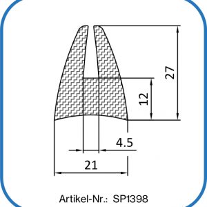 Aufsteckdichtung aus Silikon. Einsatzbereich: Haubenabdichtung im Lärmschutzbereich.