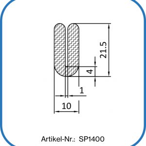 Fassungsprofil aus Silikon. Einsatzbereich: Mülltonnenboxen.