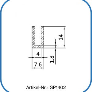 Fassungsprofil aus Silikon. Aufsteckbar auf eine 4 mm Blechkante. Lebensmittelkonform. Einsatzbereich: Trockenstrahlanlagen.