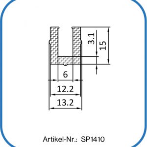 U-Profil aus Silikon für Siebmaschinen oder Transportbehälter.