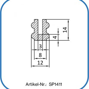 U-Profil als Sonderform aus Silikon. Klemmbereich: 3 mm. FDA-konform.