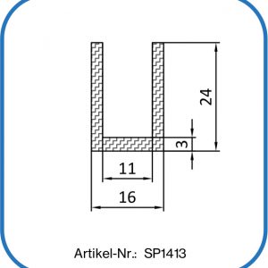 U-Profil aus Silikon, auch als Kantenschutz einsetzbar. In vielen Farben lieferbar.