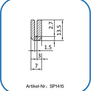 Silikon-U-Profil für 1,5 mm Klemmbereich, temperaturbeständig bis +180°C