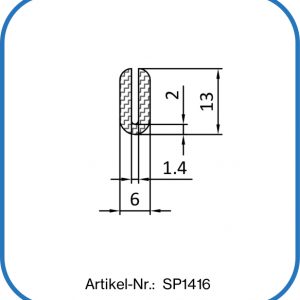 Silikon-U-Profil mit 1,4 mm Klemmbereich. Einsatz: Reinraum.