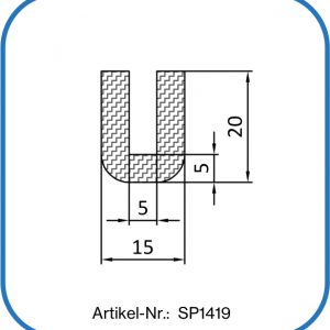 U-Profil aus Silikon. Temperaturbeständig -50°C bis +200°C