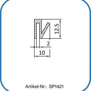 Aufsteckdichtung aus Silikon mit seitlicher Lippe. Für eine 2 mm Kante.