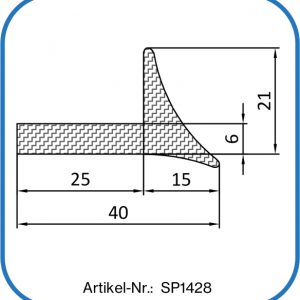Fassadenprofil aus Silikon. Als Scheibendichtung oder Kabinendichtung geeignet..