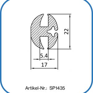 Klemmprofil aus Silikon, Einsatzbereich: Räucherkammern und Industrieöfen.