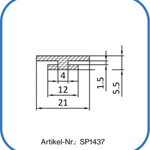 H-Profil aus Silikon. Als Verbindungsprofil von Blechen.