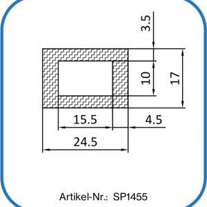 Quaderdichtung aus Silikon. Temperaturbeständig bis +300°C.