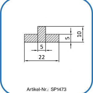 T-Dichtung aus Silikon für eine 5 mm Nut auch als Abdeckprofil geeignet.