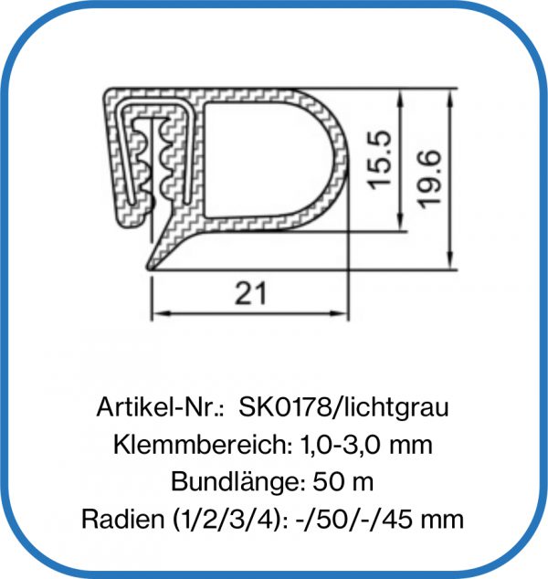 Silikonkantenschutzdichtprofil für den Lebensmittelbereich